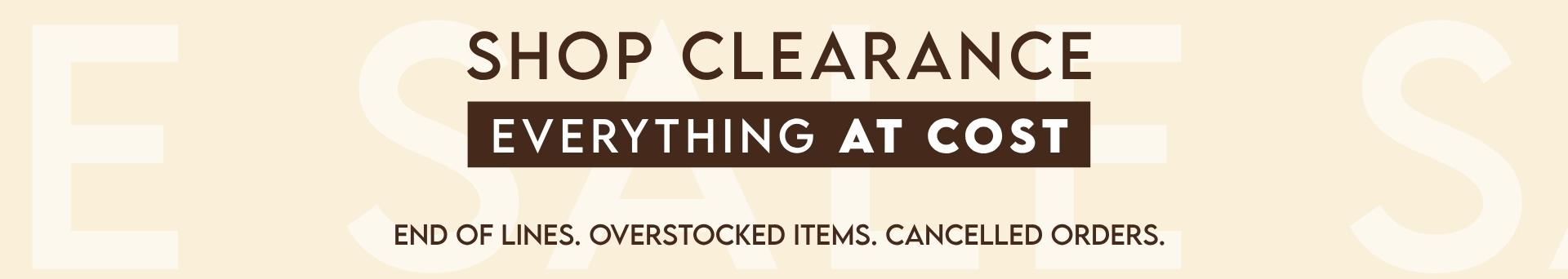 Clearance Sale Details