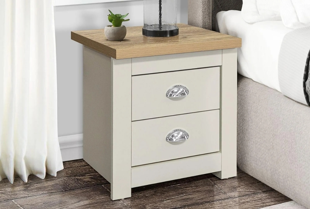 Highgate Cream Painted 2 Drawer Bedside Cabinet