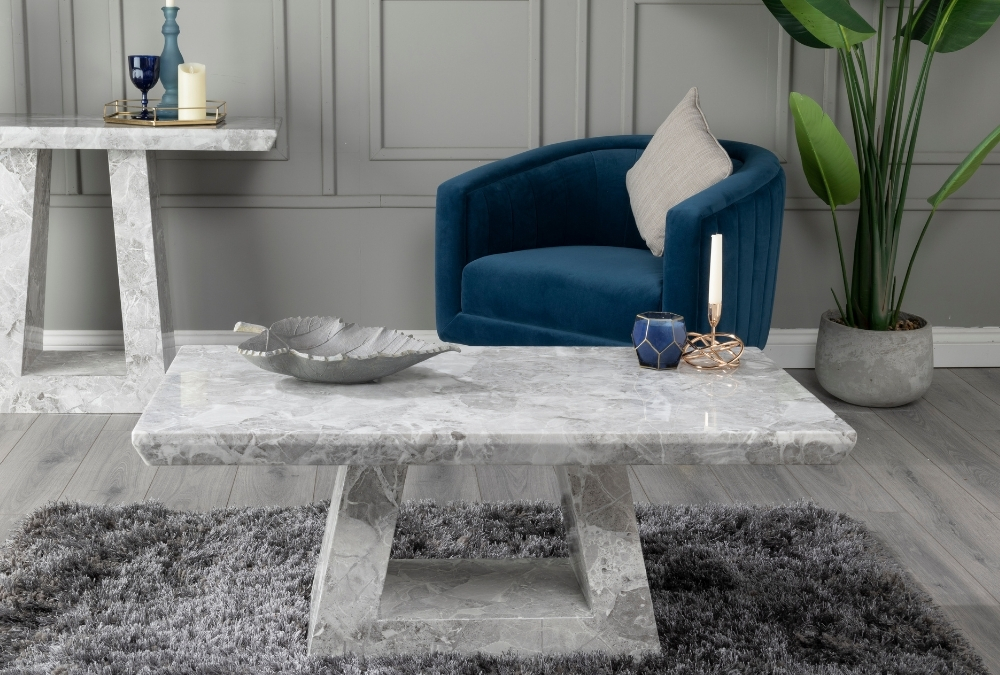 Milan White Marble Coffee Table